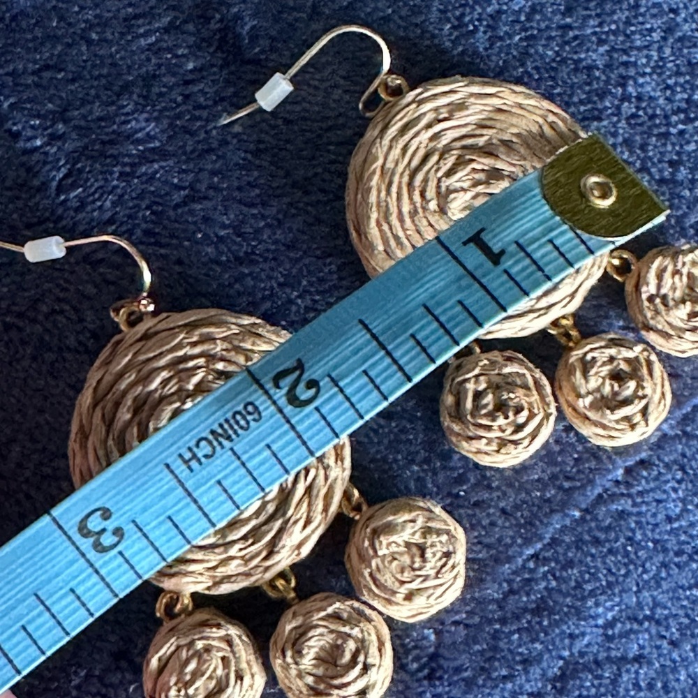 Lightweight Beach Vibe Woven Circle Drop Earrings - Picture 6 of 8